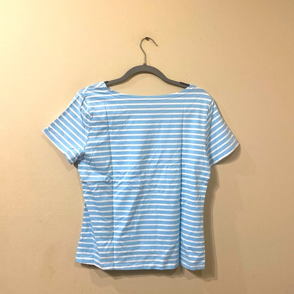 Nautical Blue & White Striped Short Sleeve Shirt XL? - Picture 2 of 4